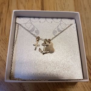 Sterling Silver Faith Hope Love Necklace